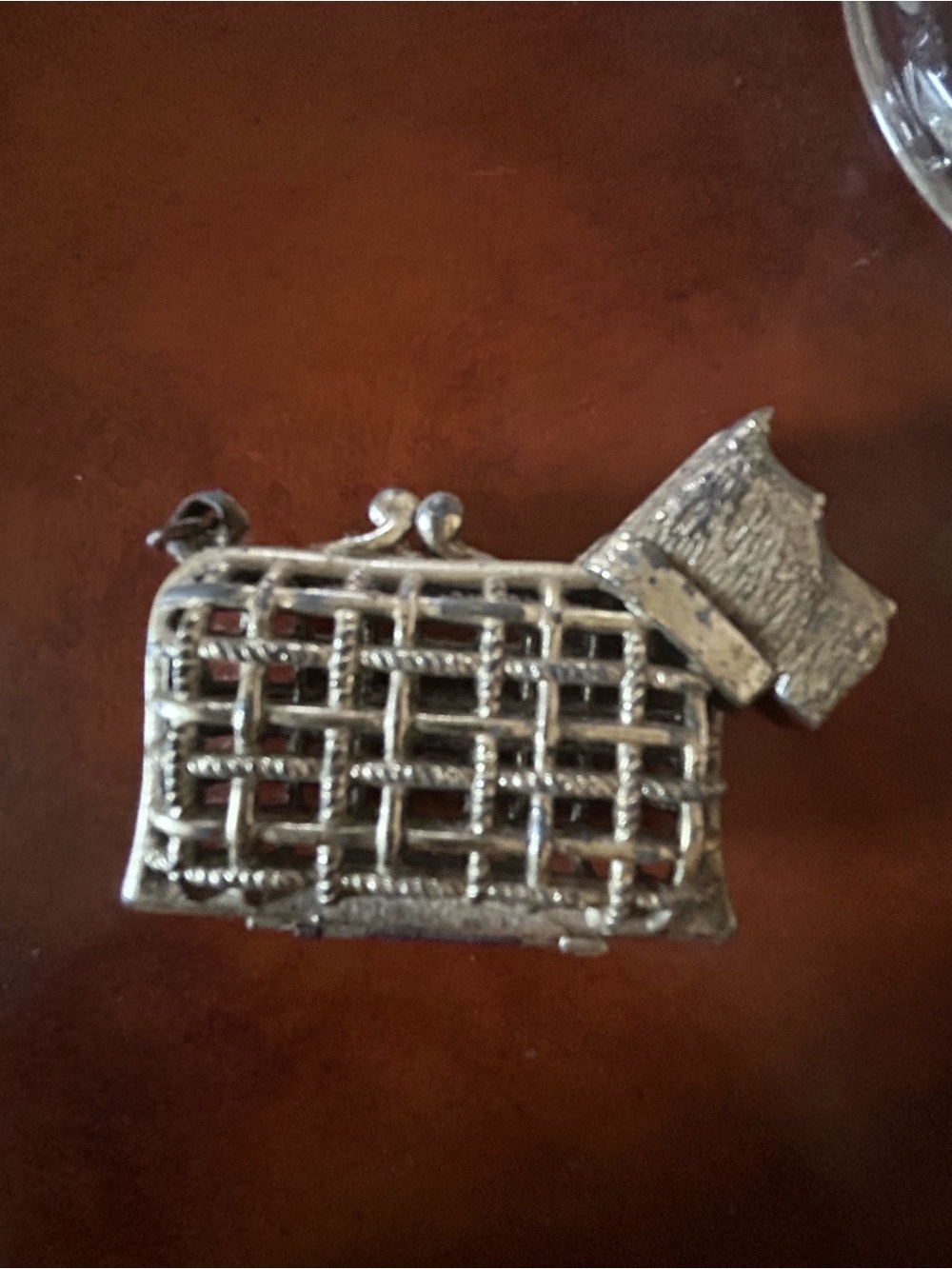 Silver Terrier Dog Coin Holder Purse Accessory or Display Piece - Picture 2 of 3